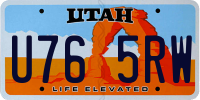 UT license plate U765RW
