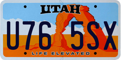 UT license plate U765SX