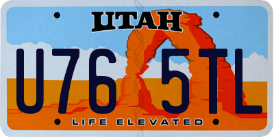 UT license plate U765TL