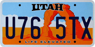UT license plate U765TX