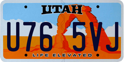 UT license plate U765VJ