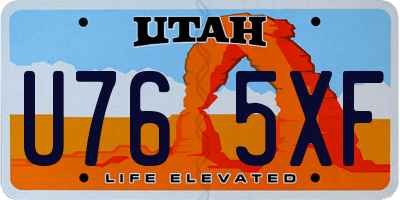 UT license plate U765XF