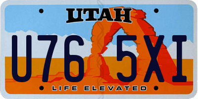 UT license plate U765XI