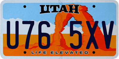 UT license plate U765XV