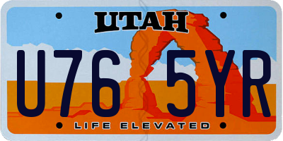 UT license plate U765YR