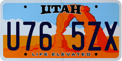 UT license plate U765ZX