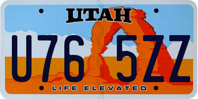 UT license plate U765ZZ