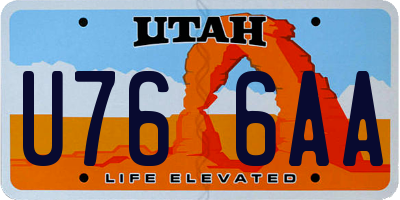 UT license plate U766AA