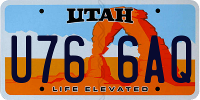UT license plate U766AQ