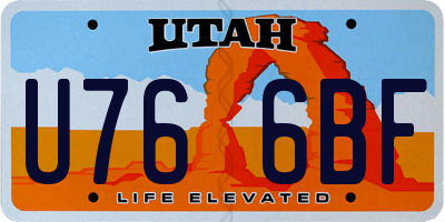 UT license plate U766BF