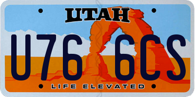 UT license plate U766CS