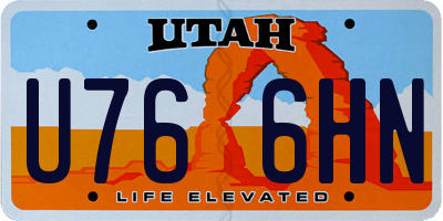 UT license plate U766HN