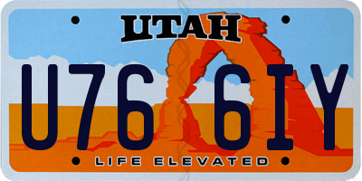 UT license plate U766IY