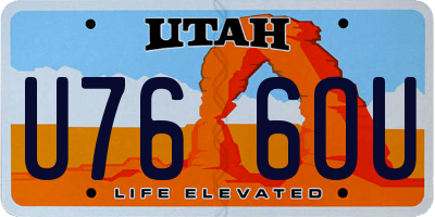 UT license plate U766OU