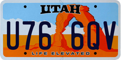 UT license plate U766QV