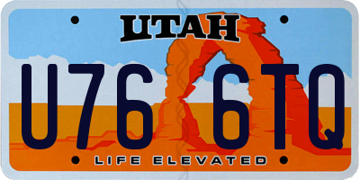 UT license plate U766TQ