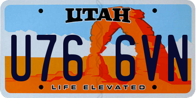 UT license plate U766VN