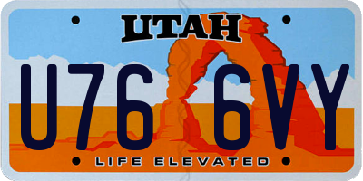 UT license plate U766VY