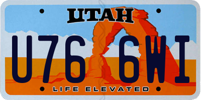 UT license plate U766WI