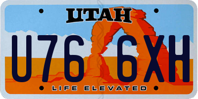 UT license plate U766XH