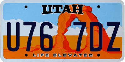 UT license plate U767DZ