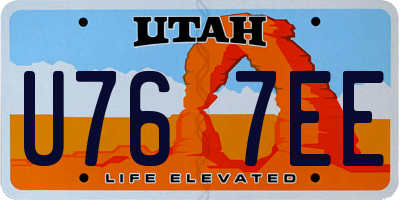 UT license plate U767EE