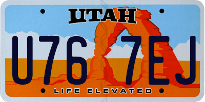 UT license plate U767EJ