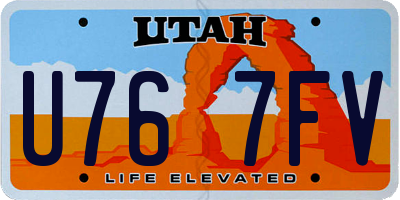 UT license plate U767FV
