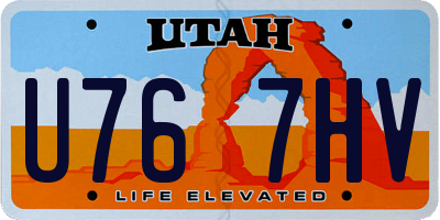 UT license plate U767HV