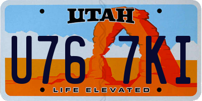 UT license plate U767KI