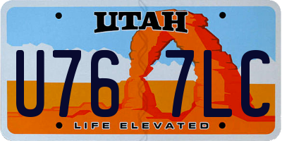 UT license plate U767LC