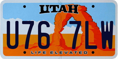 UT license plate U767LW