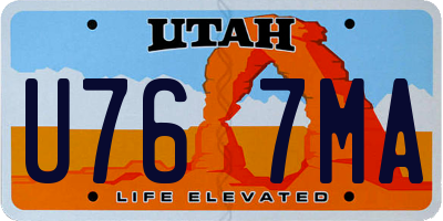 UT license plate U767MA