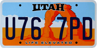UT license plate U767PD