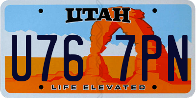 UT license plate U767PN