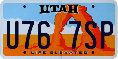 UT license plate U767SP