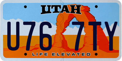 UT license plate U767TY