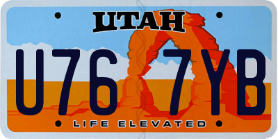 UT license plate U767YB