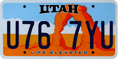UT license plate U767YU