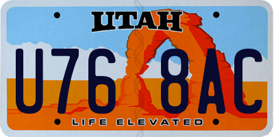 UT license plate U768AC
