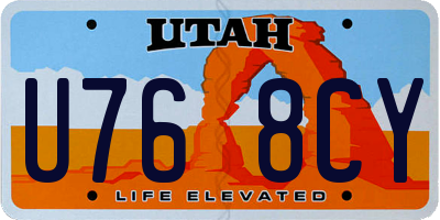 UT license plate U768CY