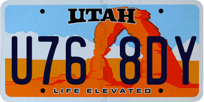 UT license plate U768DY