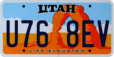 UT license plate U768EV