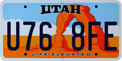 UT license plate U768FE
