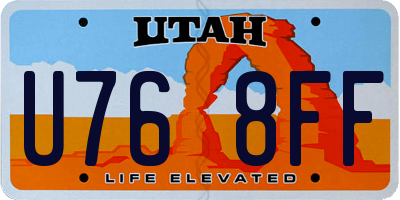UT license plate U768FF