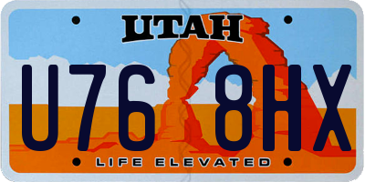 UT license plate U768HX