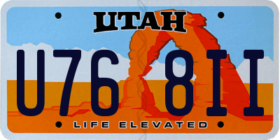 UT license plate U768II