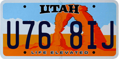 UT license plate U768IJ