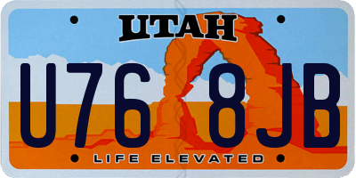 UT license plate U768JB