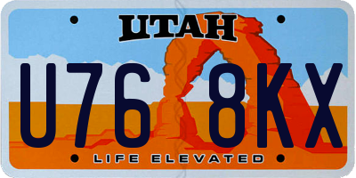 UT license plate U768KX